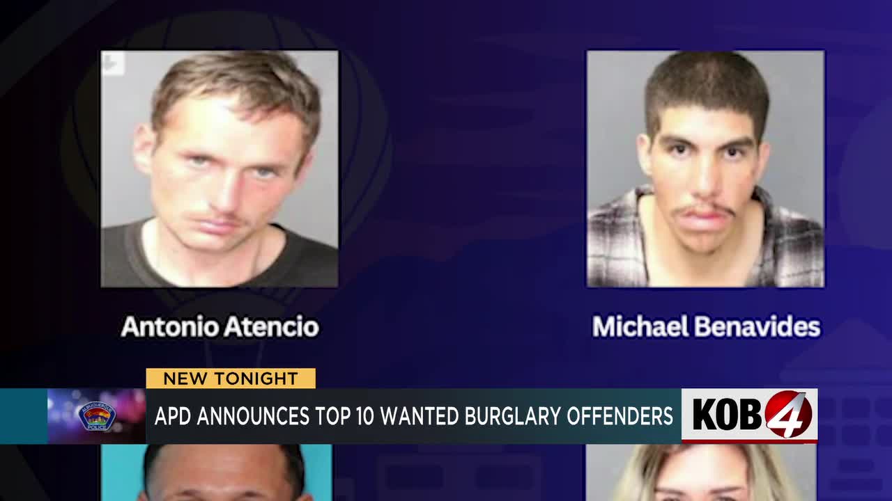 Albuquerque police warn of top 10 wanted burglars